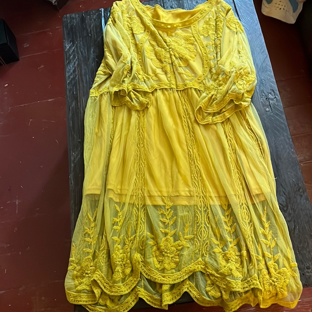 💛Lace Tunic Top